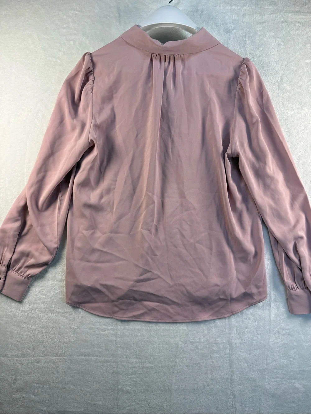Adrianna Papell Tie Neck Blouse Lavender Beach Long Sleeve NWT XS Career